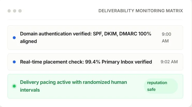 Guarantee message visibility via Active Inbox Placement Defense — via Inbox Rotation