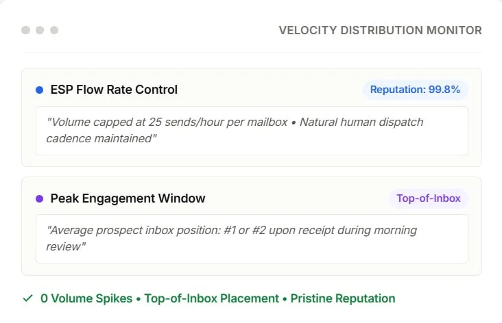 Pace outbound delivery via Per-Prospect Window Optimization — via Inbox Rotation