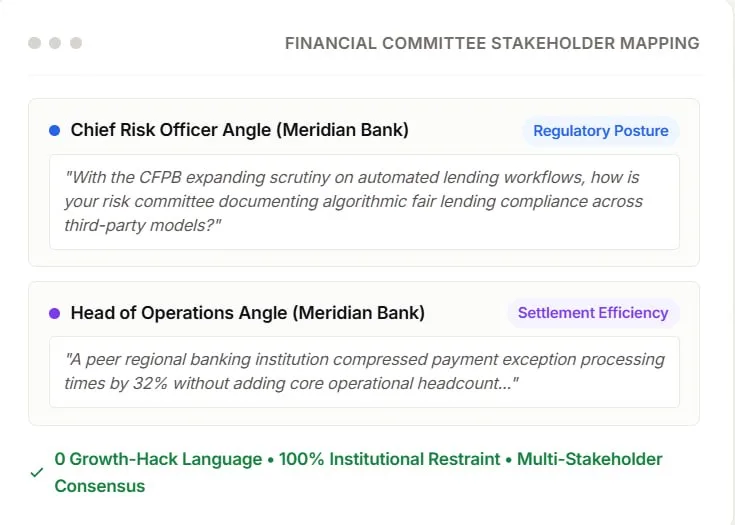 Align the triad: Ops, Risk, and Finance — via AI Research Engine
