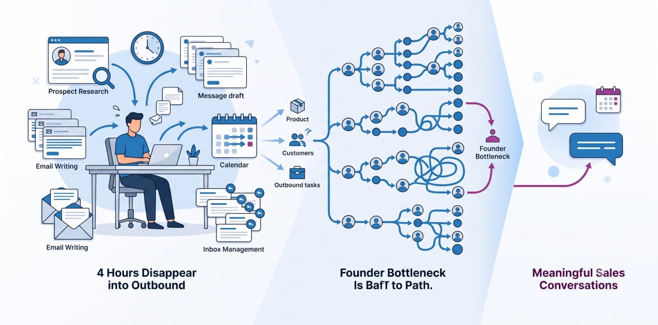 Founder-Led Sales Software for B2B Outbound Without the SDR Overhead