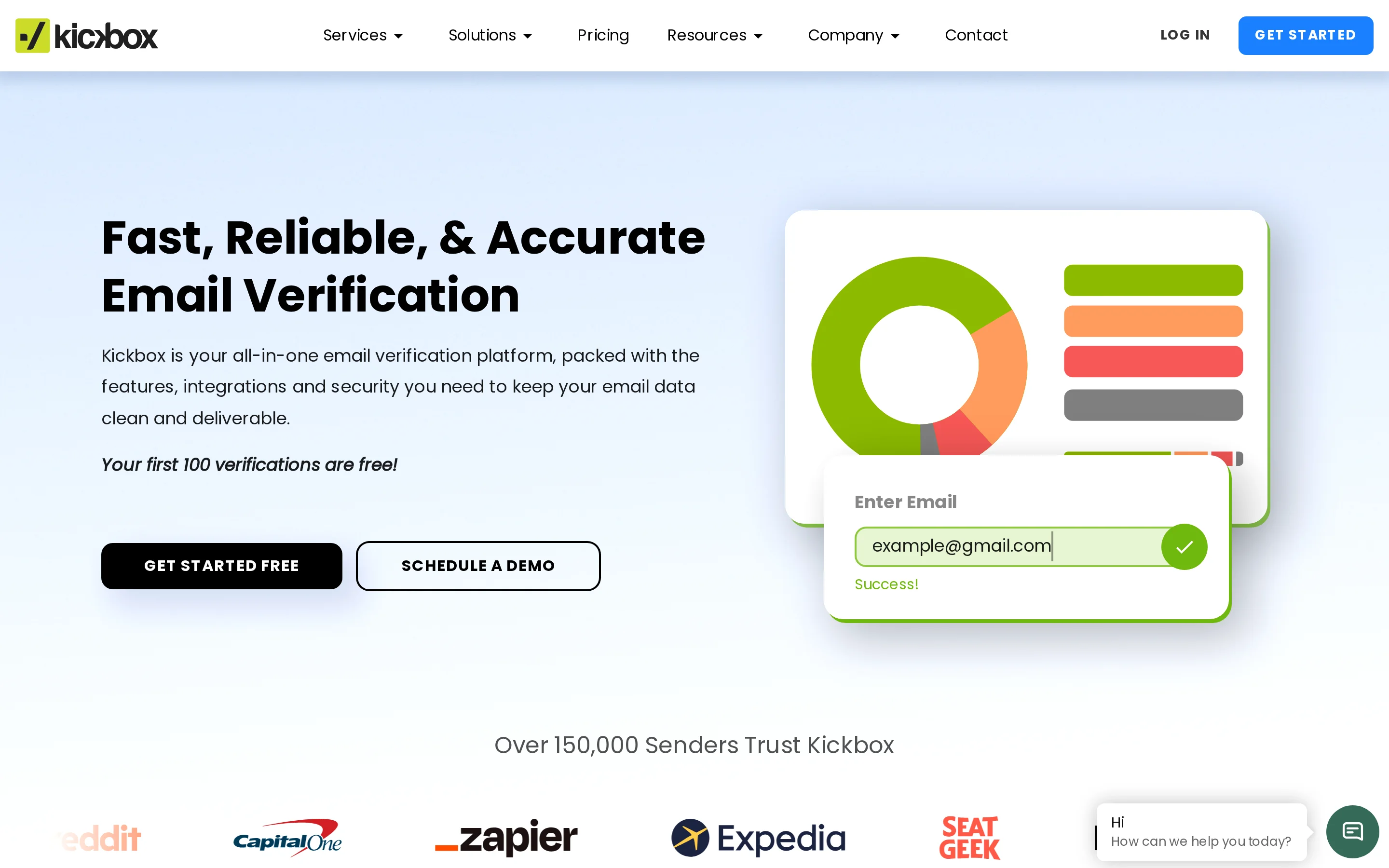 Kickbox Homepage interface