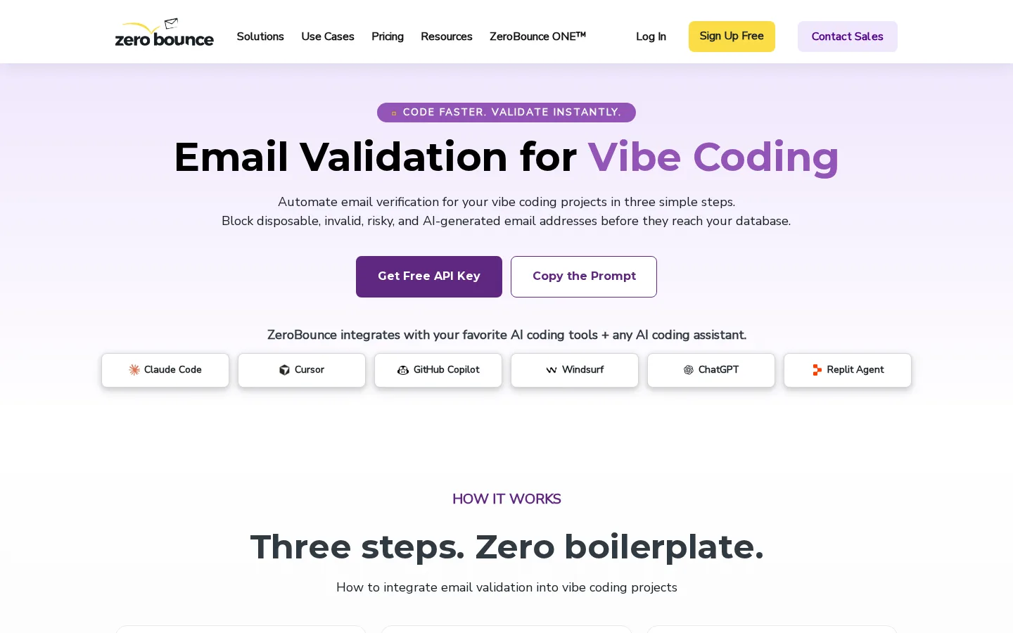 ZeroBounce interface
