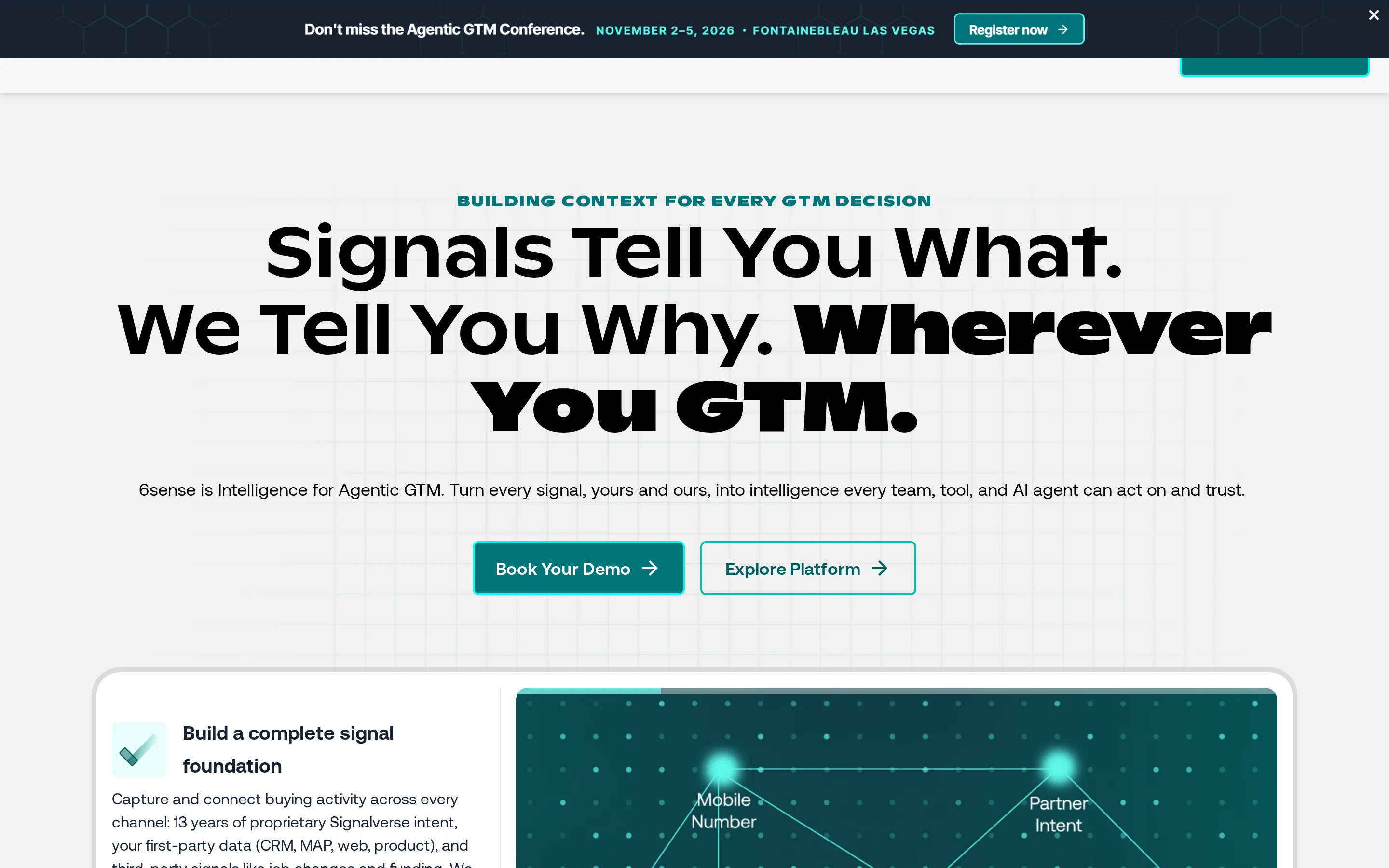 6sense Homepage interface