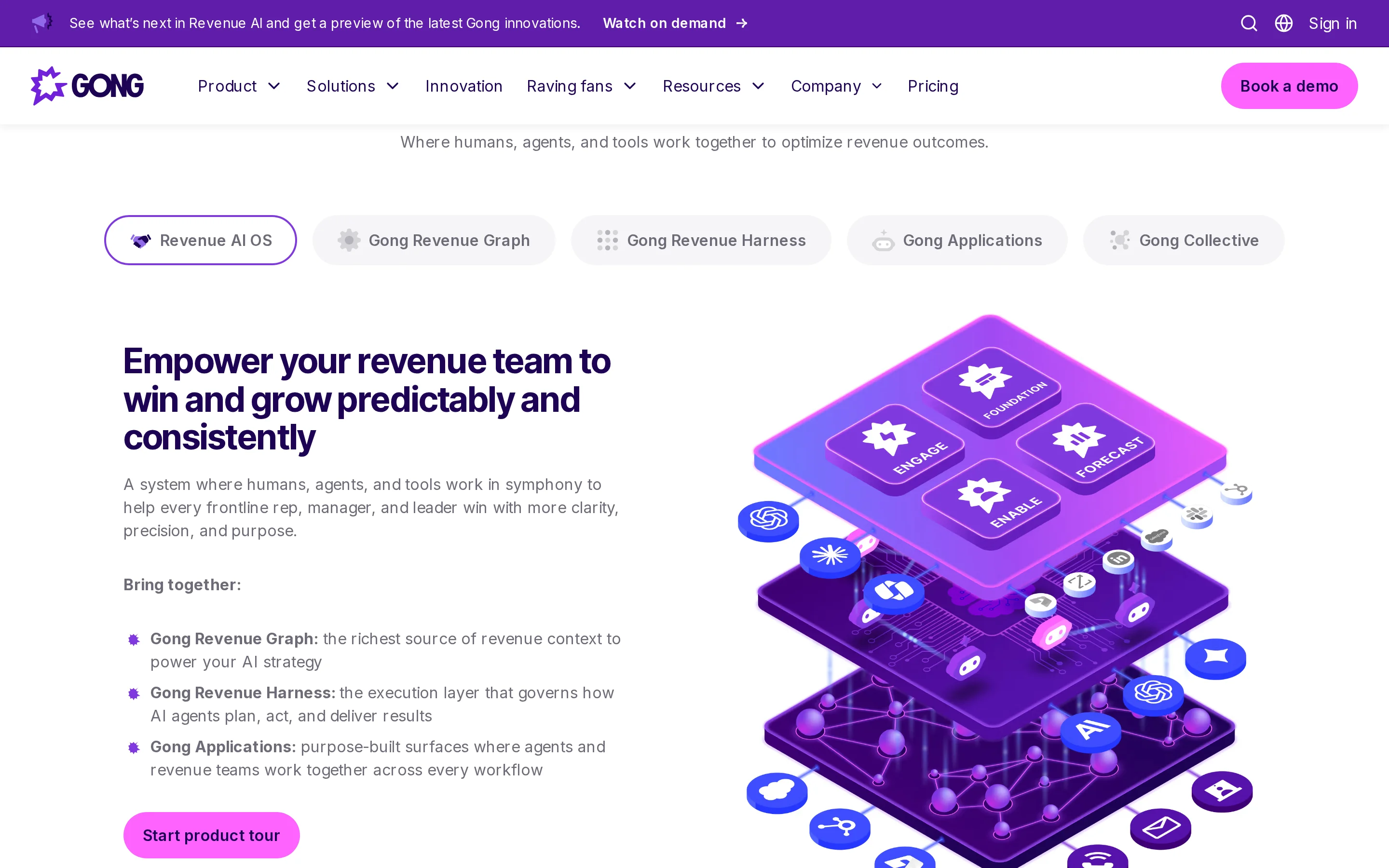 Gong.io Product & Workspace interface