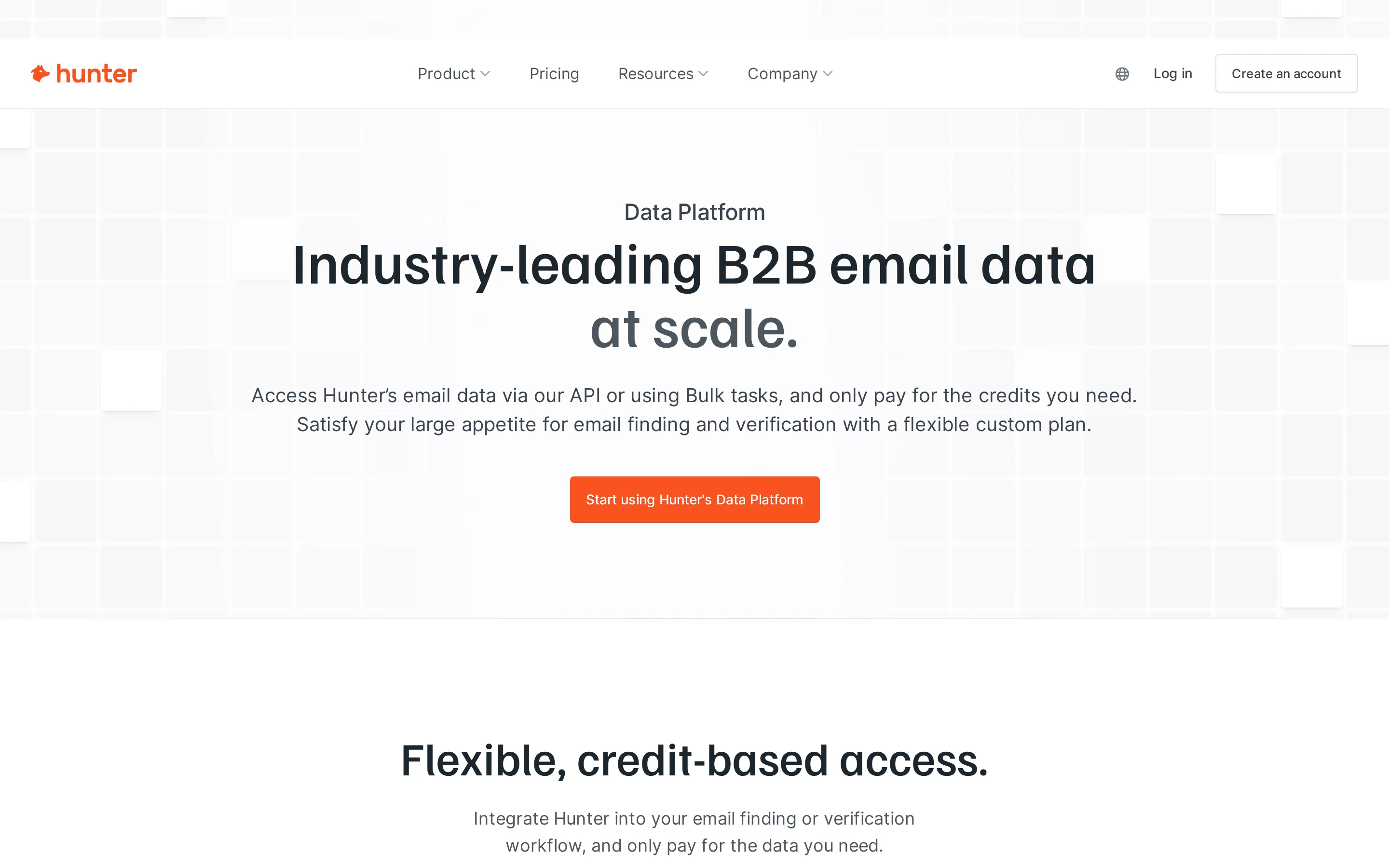 Hunter.io Product & Workspace interface