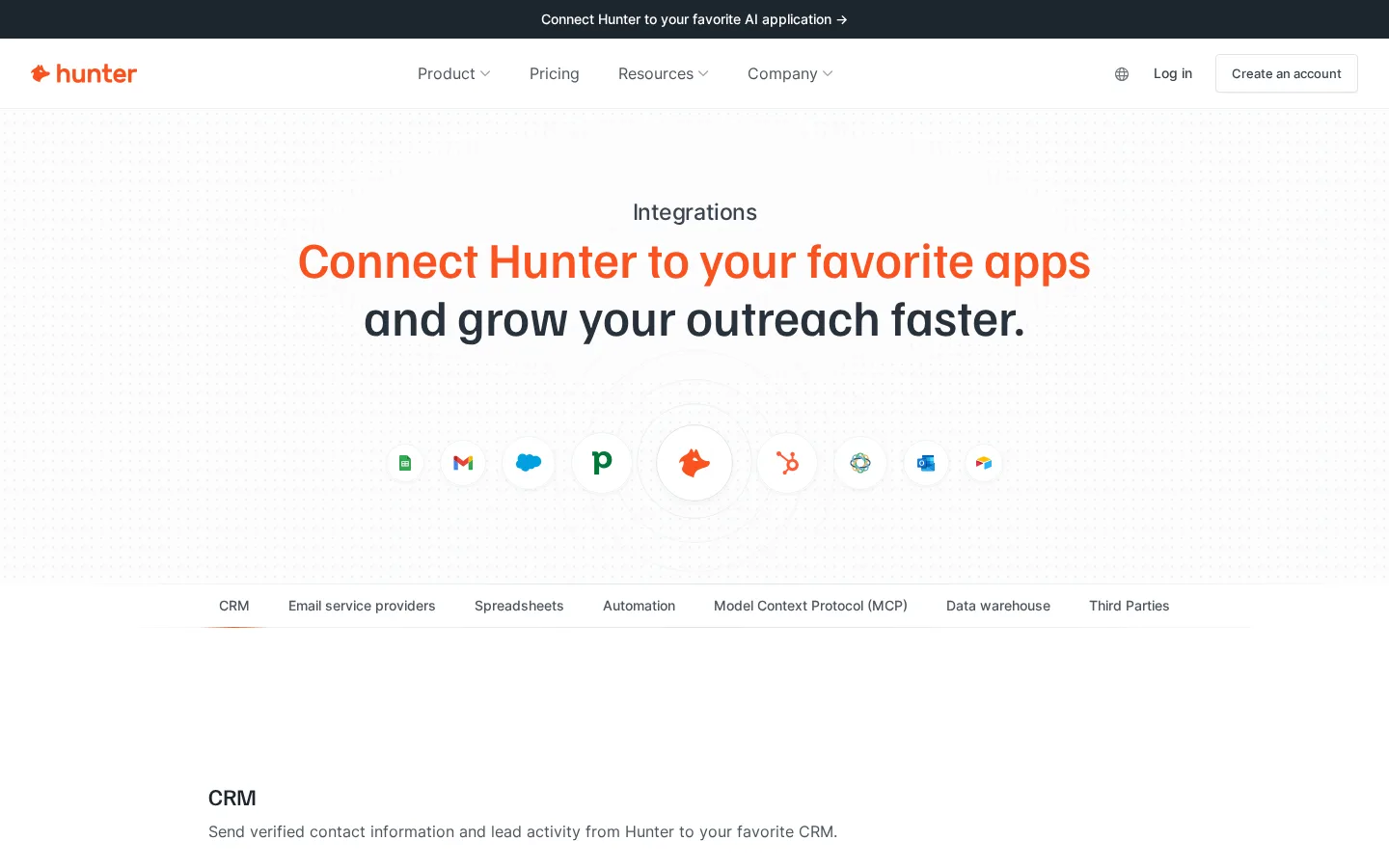 Hunter.io interface