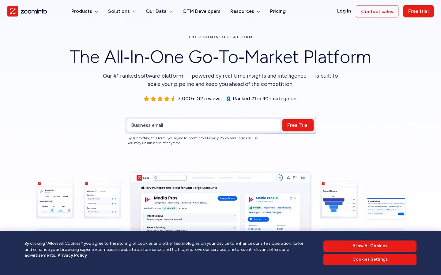 Zoominfo interface