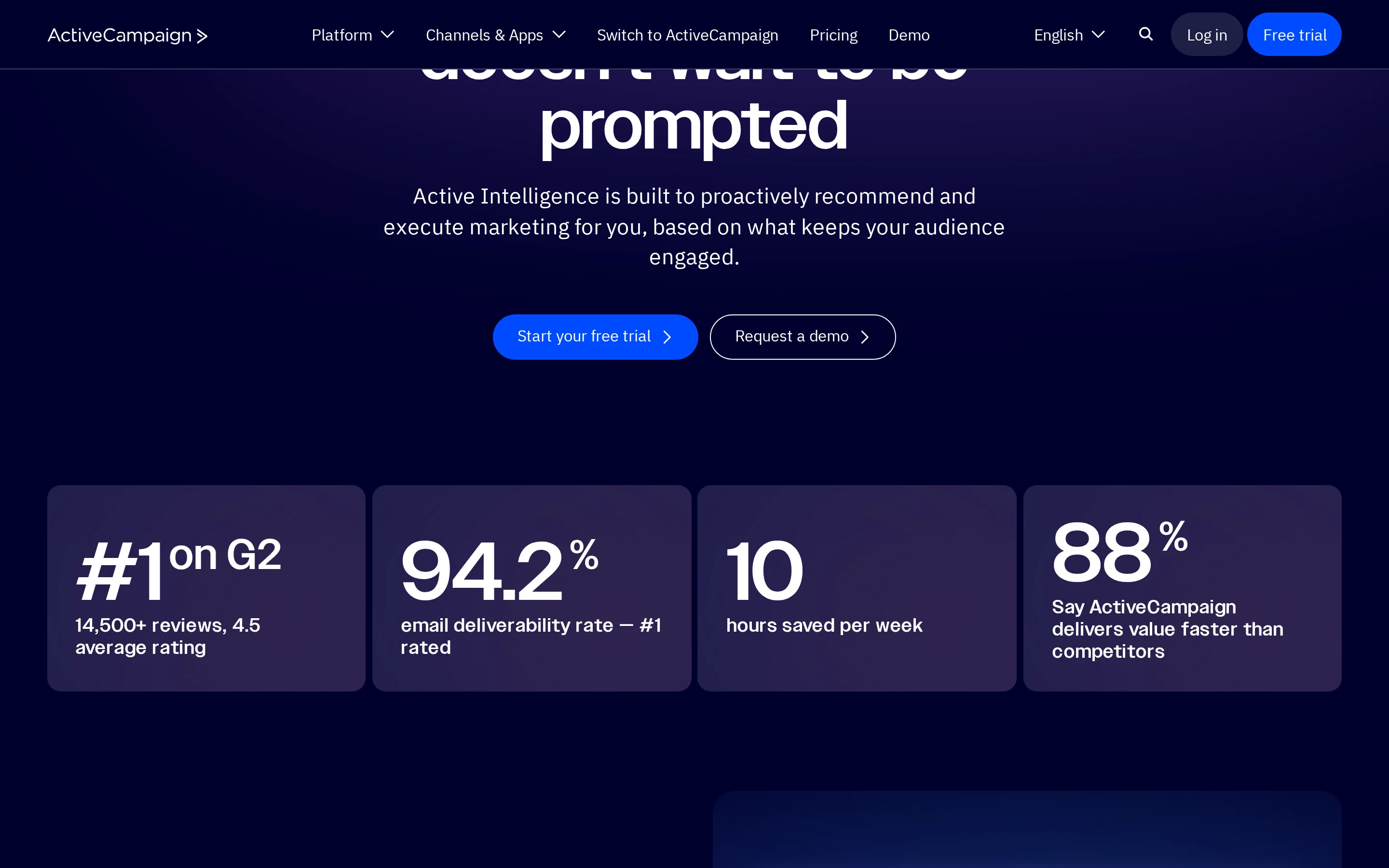 ActiveCampaign Product & Workspace interface