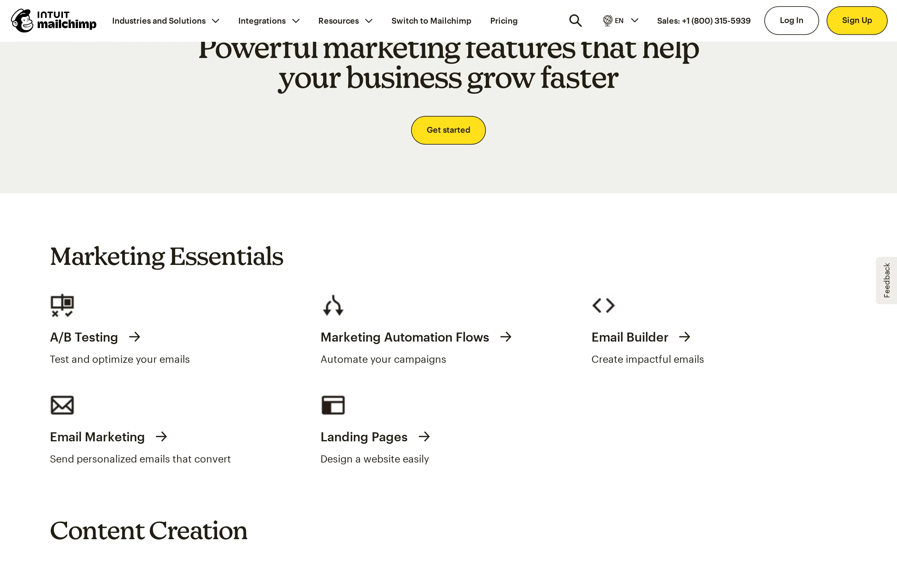 MailChimp Product & Workspace interface