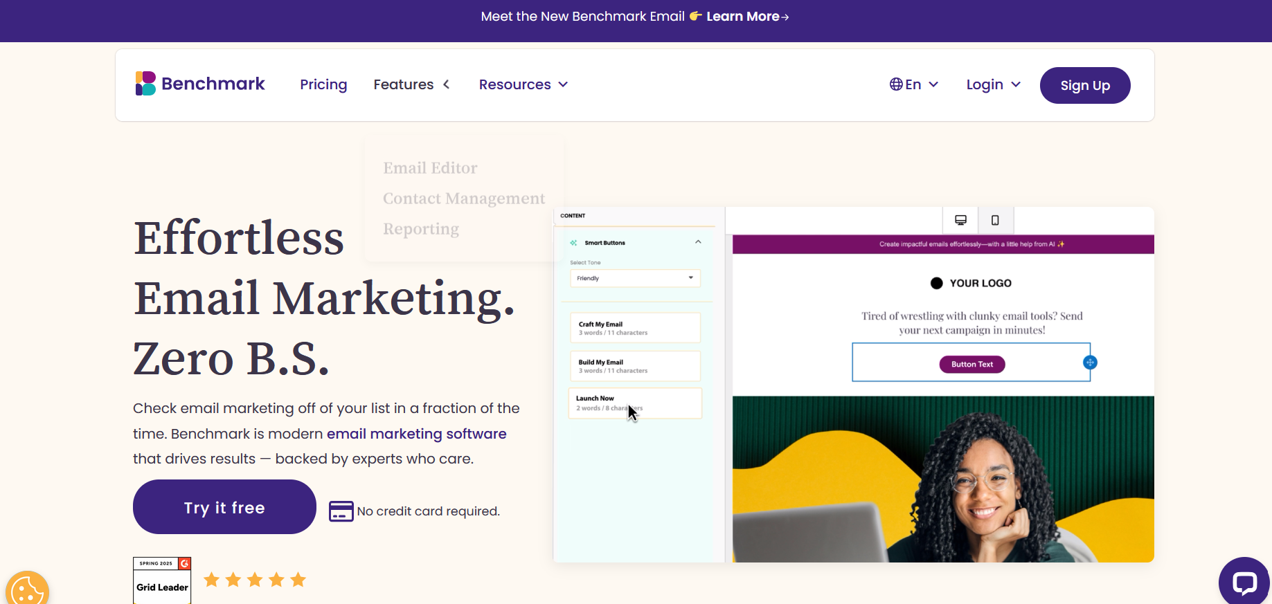 Benchmark Email product screenshot