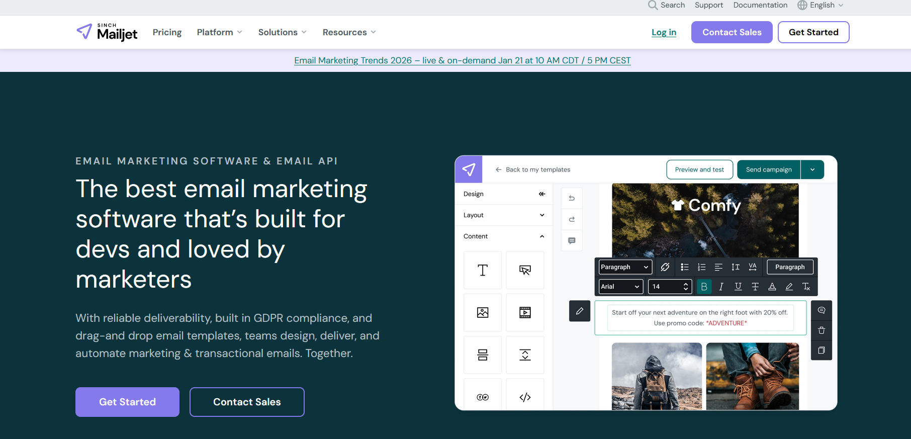 Mailjet product screenshot