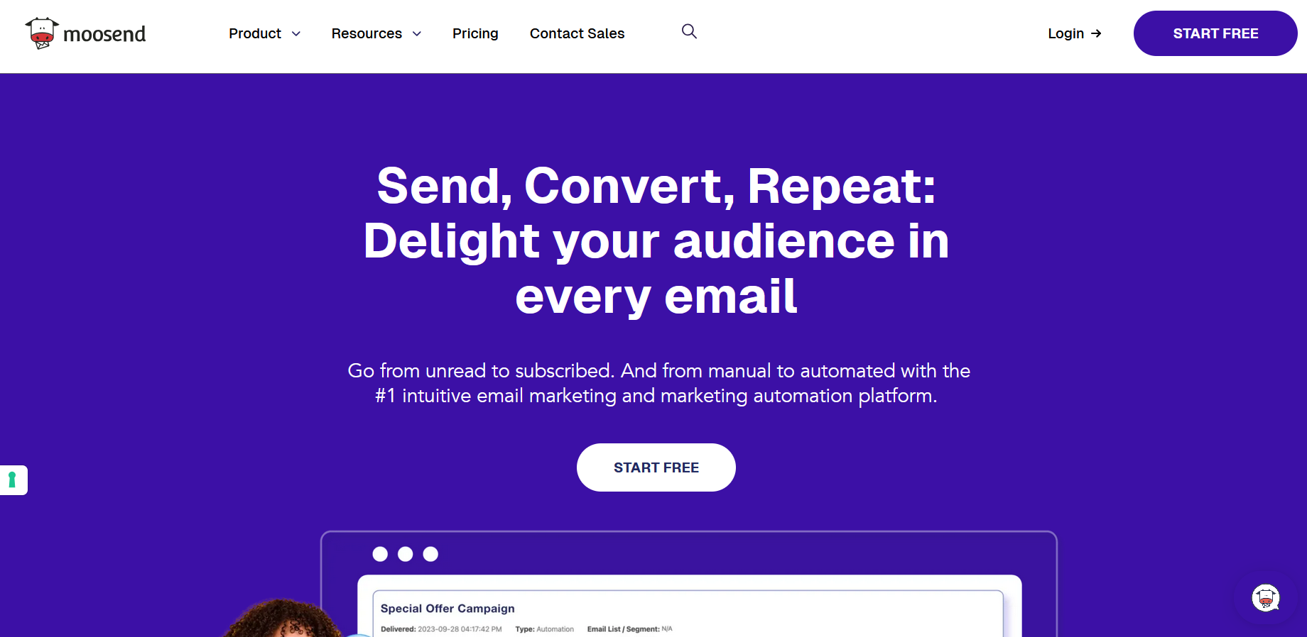 Moosend product screenshot